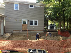 Digging the foundation for the new addition. 